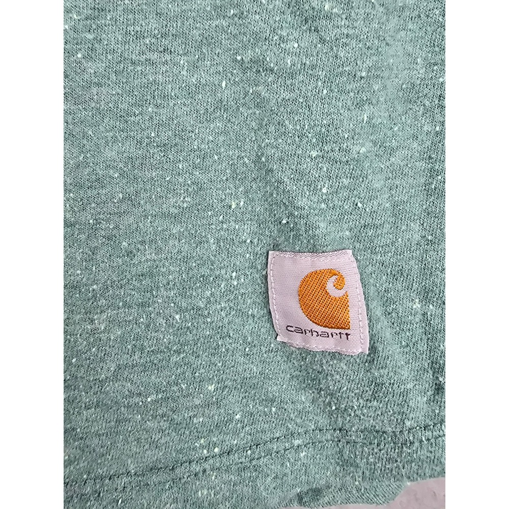 Carhartt Women's Medium Green Long Sleeve T-Shirt Loose Fit Sleeve Logo Workwear - Picture 6 of 7